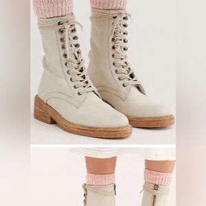 Free People Santa Fe lace up combat boots 37 7